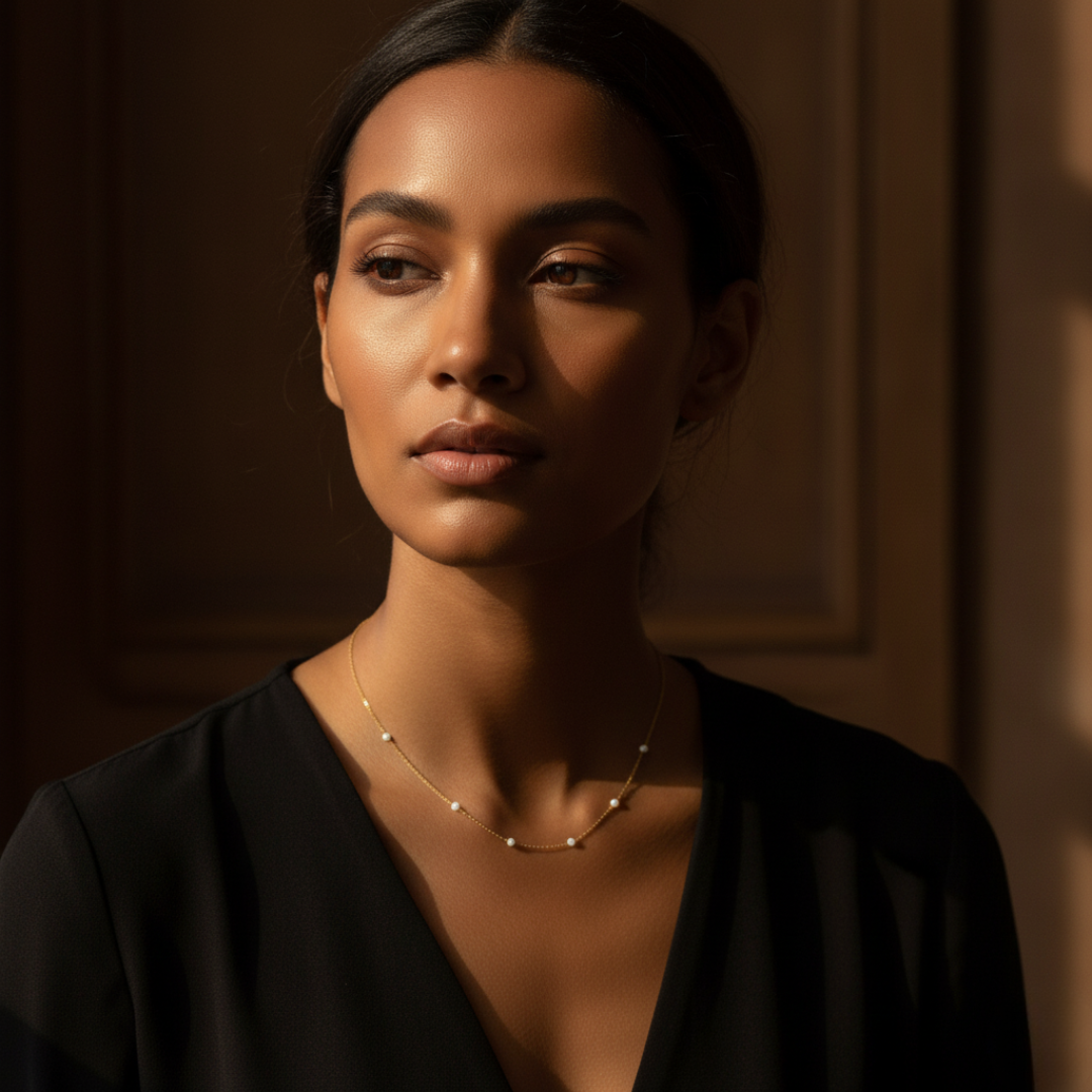 Dainty Opal Gold Necklace - Sterling Silver