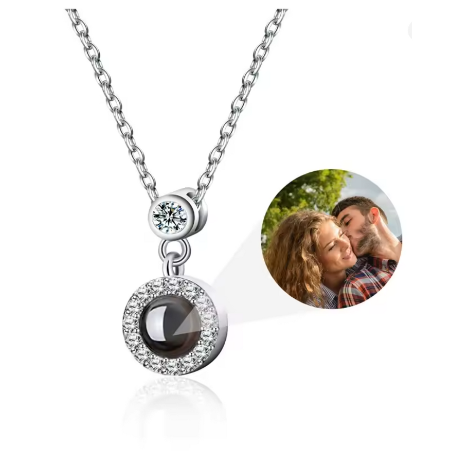 MEMORIA – Collar personalizado con proyección de foto y colgante en forma de corazón