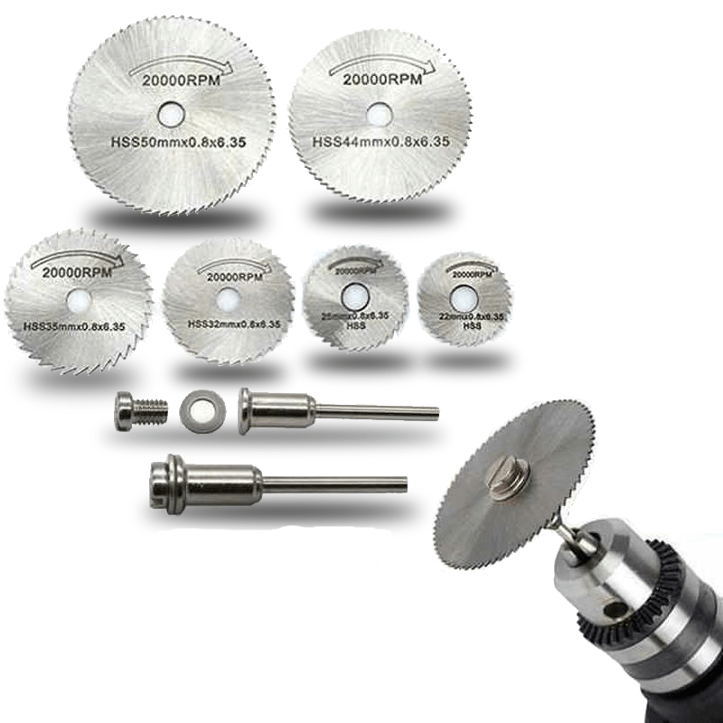 6-Piece Circular Saw Blade Set for Precision Cutting – Compatible with Standard Drills, High-Speed Steel Blades, 20,000 RPM-1