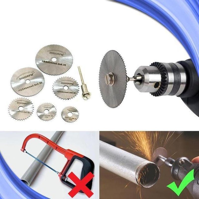 6-Piece Circular Saw Blade Set for Precision Cutting – Compatible with Standard Drills, High-Speed Steel Blades, 20,000 RPM-5