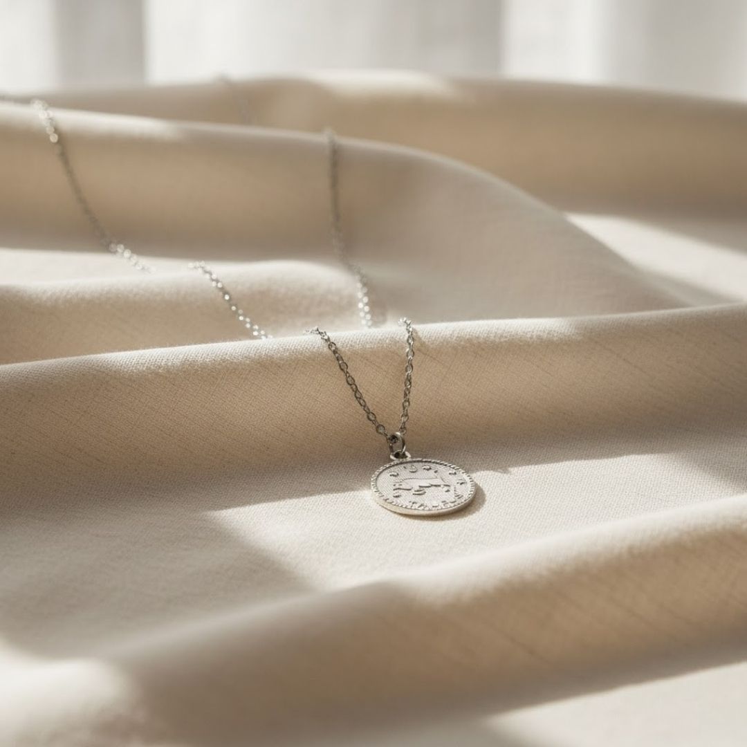 Zodiac medaillonketting - verguld zilver met sterling ketting