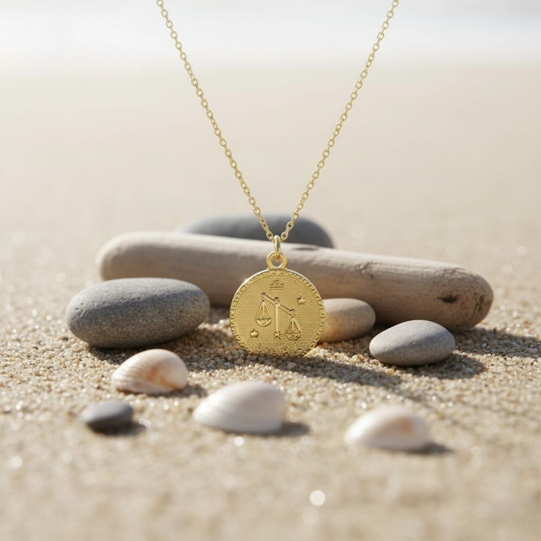 Zodiac medaillonketting - verguld zilver met sterling ketting