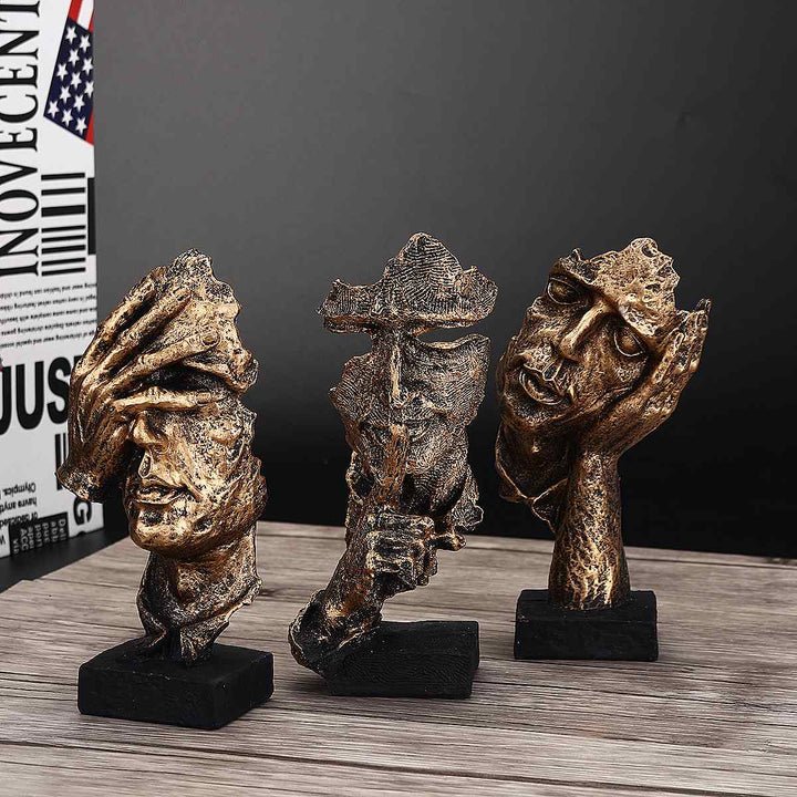 NordicLine - Abstract Gold Sculpture for Modern Interior Decor, Minimalist Design 1