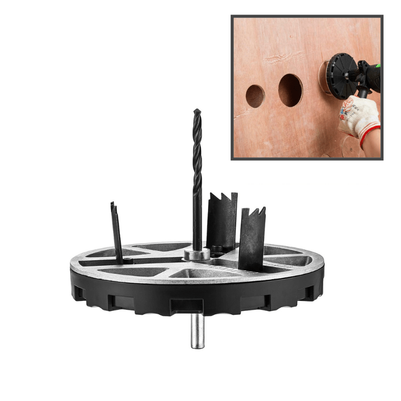 Adjustable Hole Saw Tool for Woodworking – 4.5 to 13 cm Diameter, Portable with Ultra-Sharp Blades for Clean Cuts-1