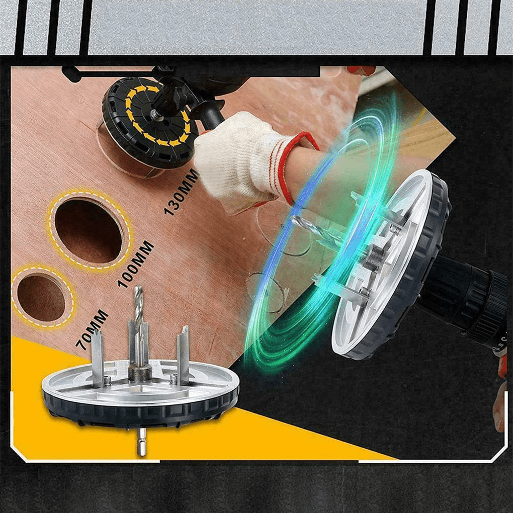 Adjustable Hole Saw Tool for Woodworking – 4.5 to 13 cm Diameter, Portable with Ultra-Sharp Blades for Clean Cuts-3