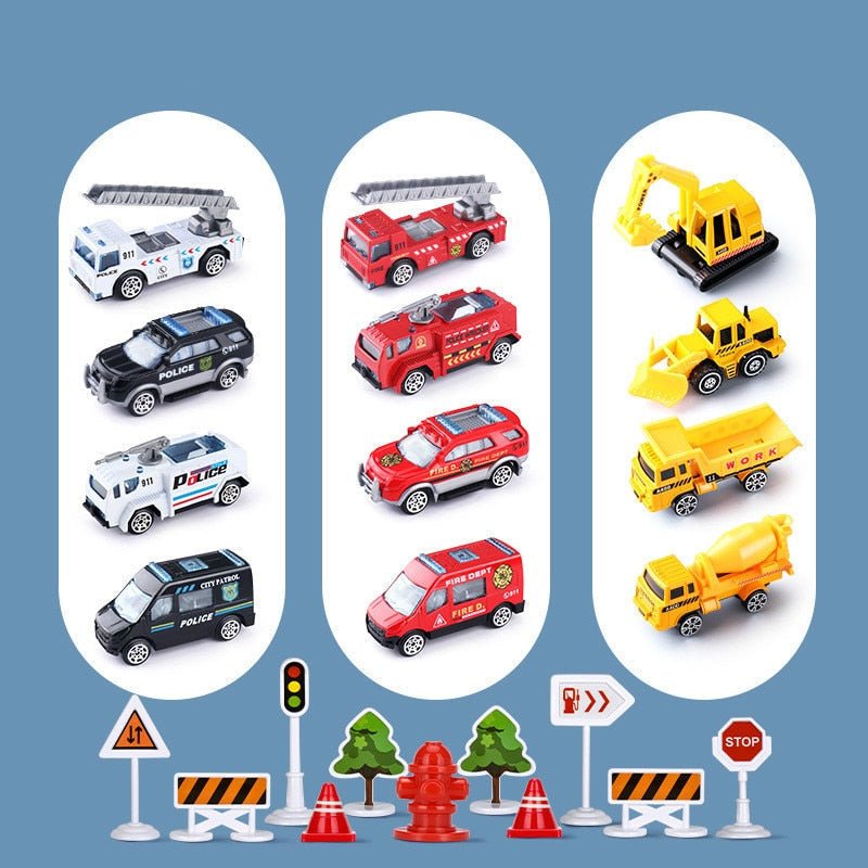 Adventure Plane Set - Large Airplane & 6 Mini Construction Vehicles for Kids 7