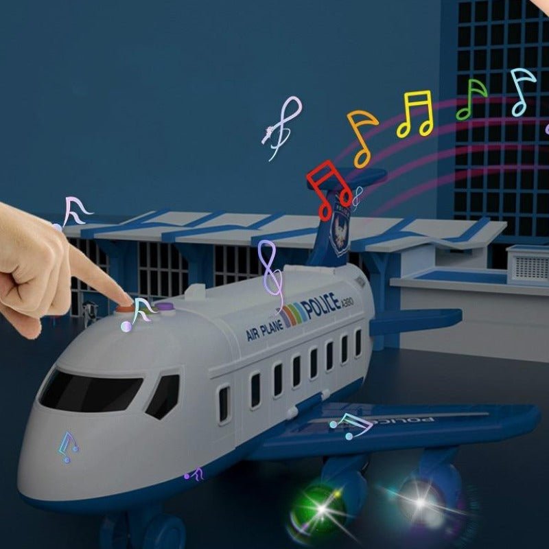 Adventure Plane Set - Large Airplane & 6 Mini Construction Vehicles for Kids 4