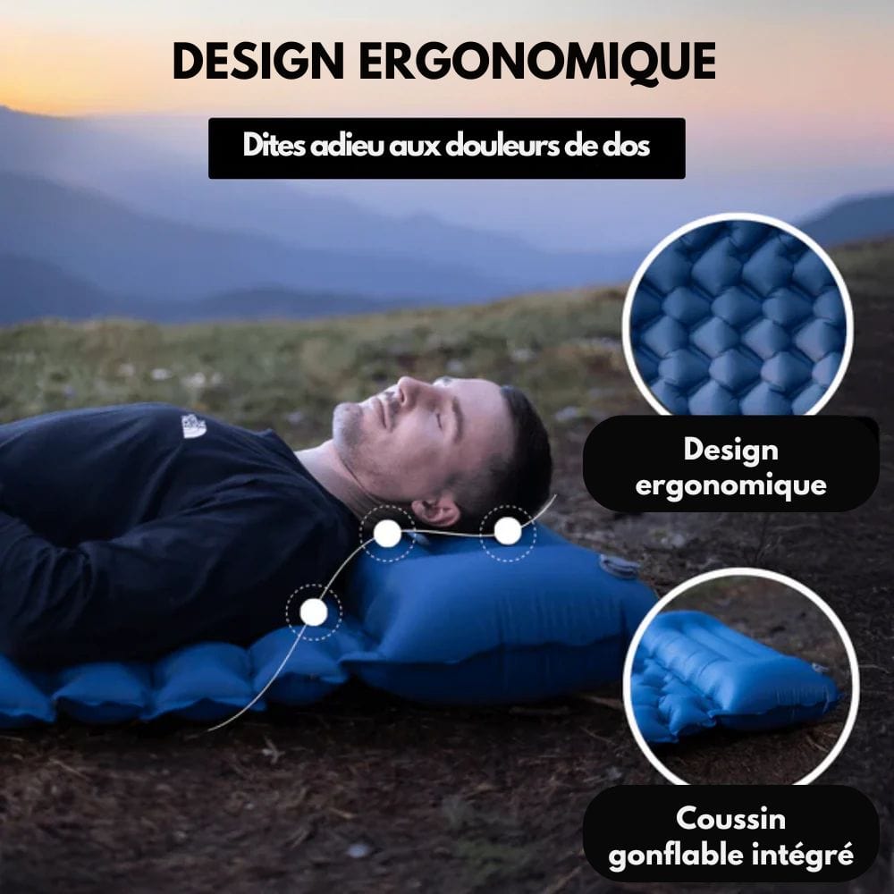 Airtrek Mat - inflatable camping mattress with foot pump & ergonomic design 2