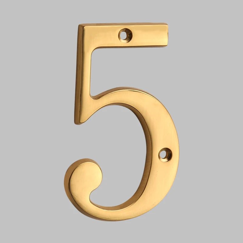 Classic Solid Brass House Numbers - Timeless House Number Plaque for Easy Installation 12
