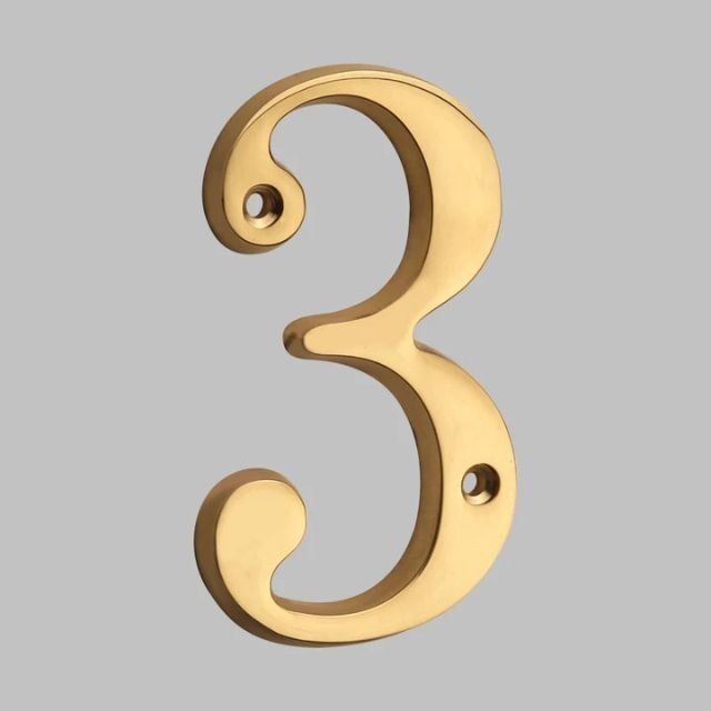 Classic Solid Brass House Numbers - Timeless House Number Plaque for Easy Installation 14