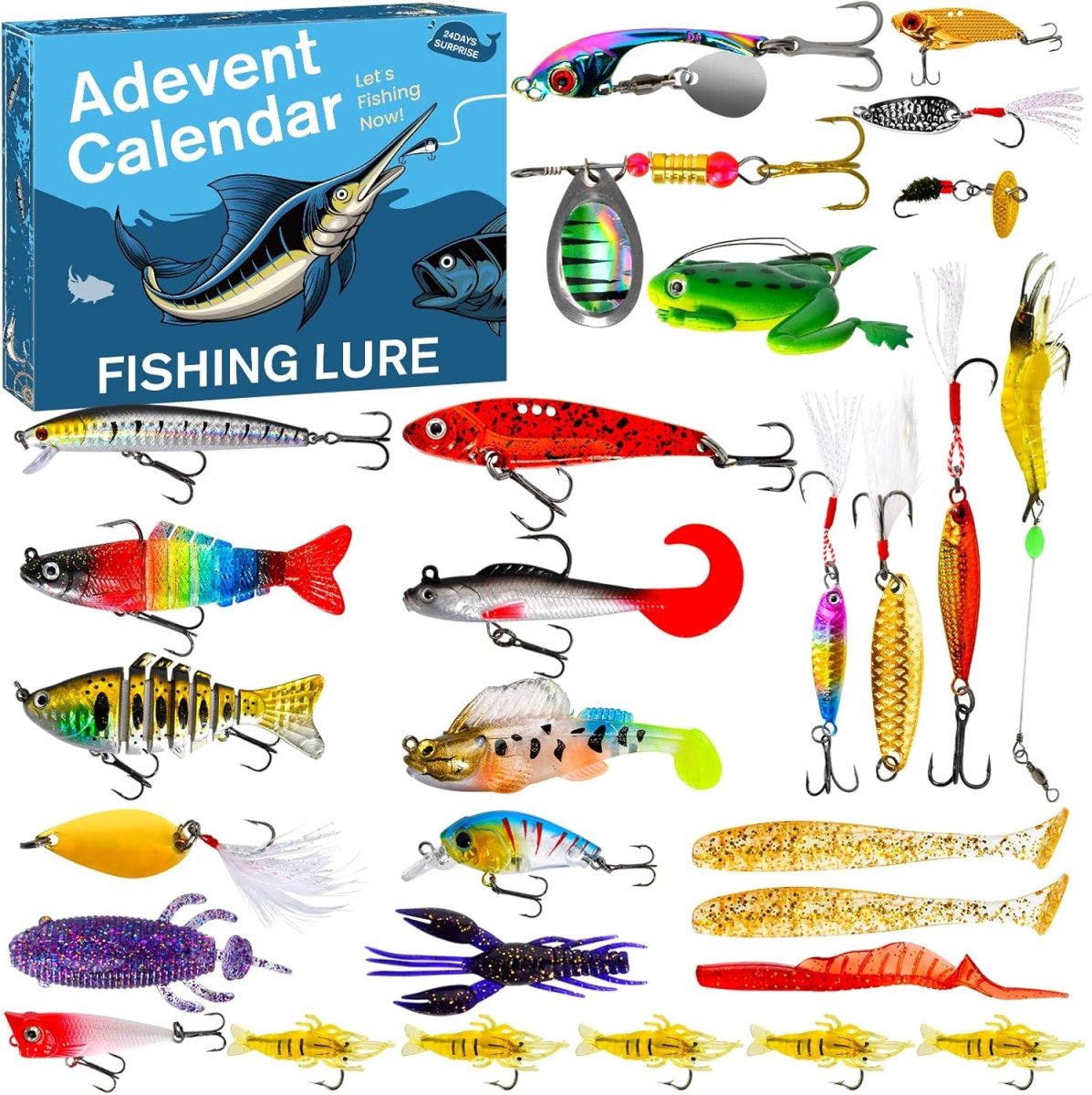 ANGLERVENT – 24 Days Christmas 2025 Countdown Fishing Tackle Set