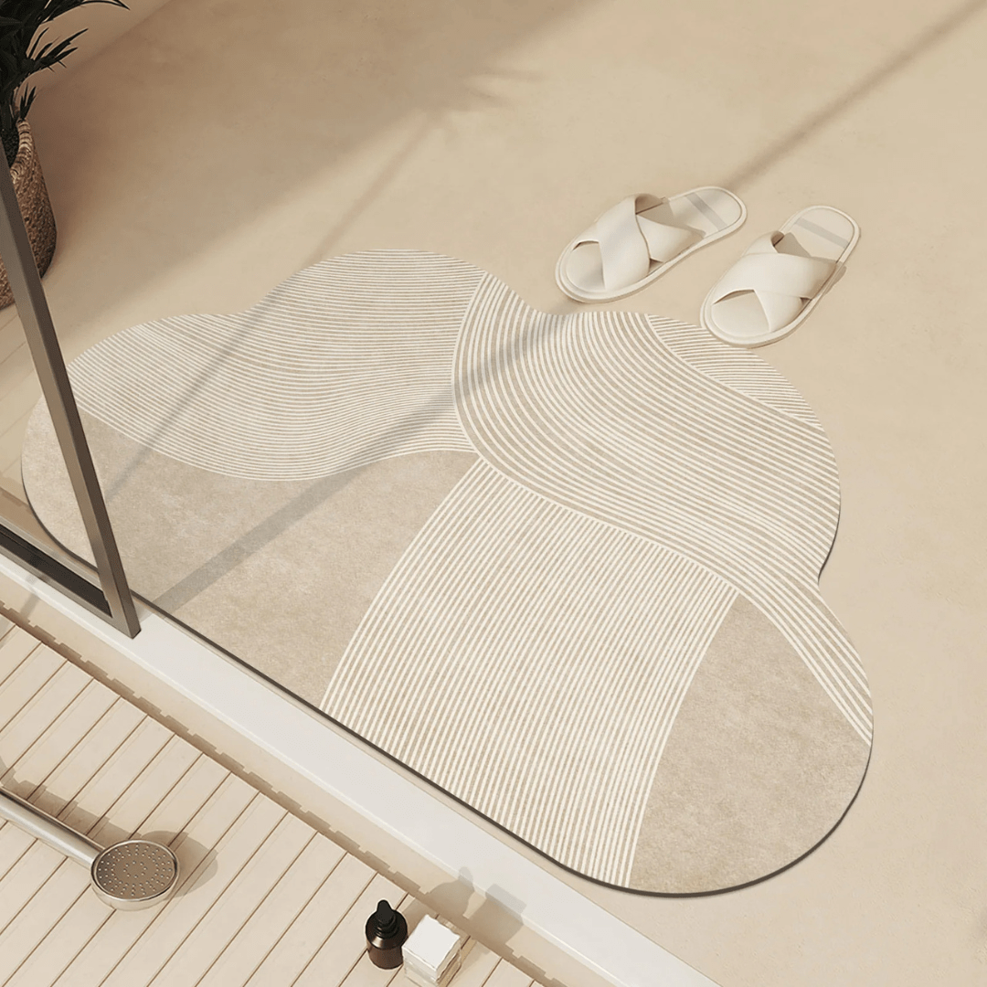 Tappetino assorbente AquaLuxe ad asciugatura rapida | Elegante tappetino antiscivolo per bagno e cucina per pavimenti asciutti e sicuri