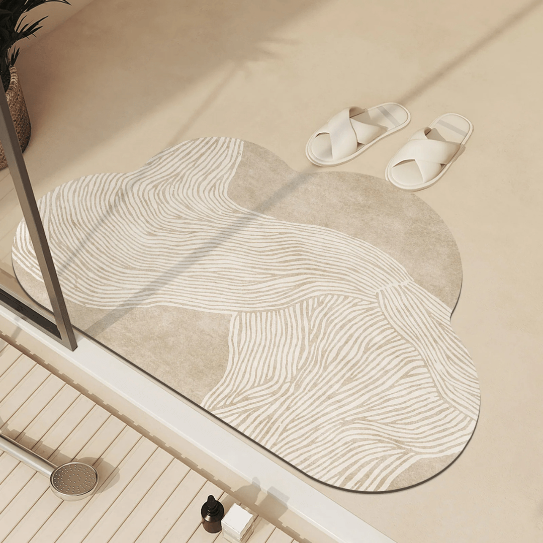 Tappetino assorbente AquaLuxe ad asciugatura rapida | Elegante tappetino antiscivolo per bagno e cucina per pavimenti asciutti e sicuri