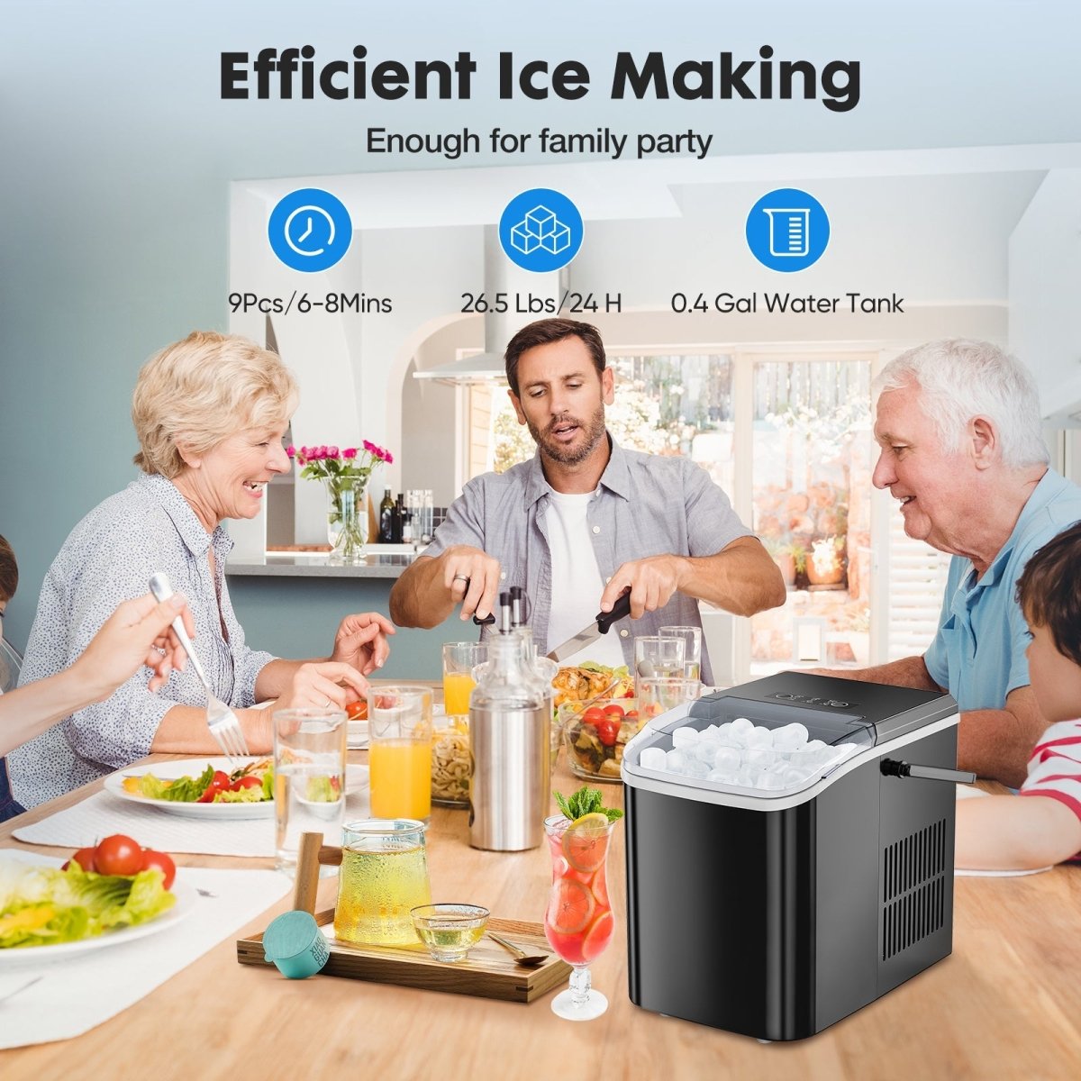 Compact Portable Ice Maker - Quick Ice Production & Self-Cleaning Function 8