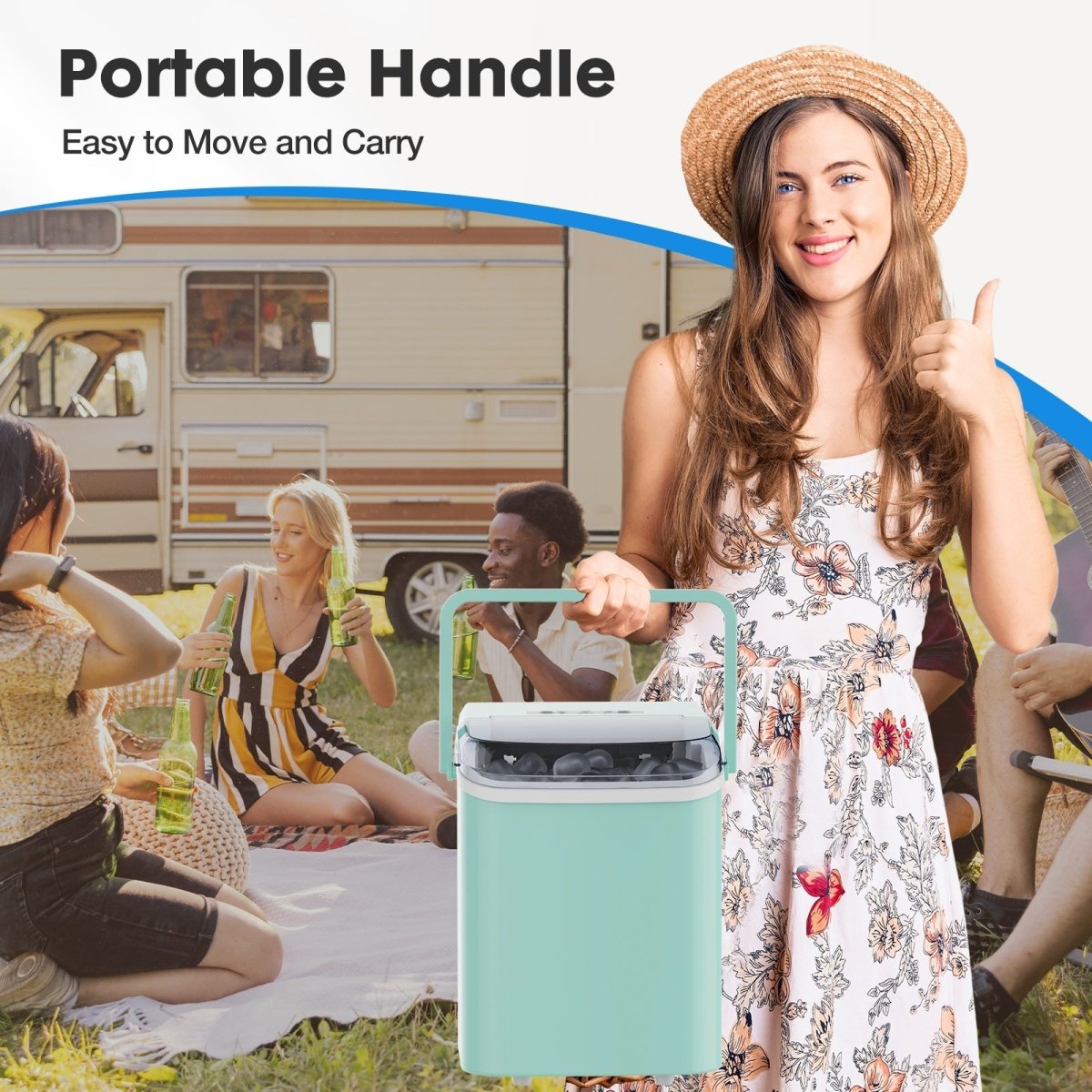 Compact Portable Ice Maker - Quick Ice Production & Self-Cleaning Function 7