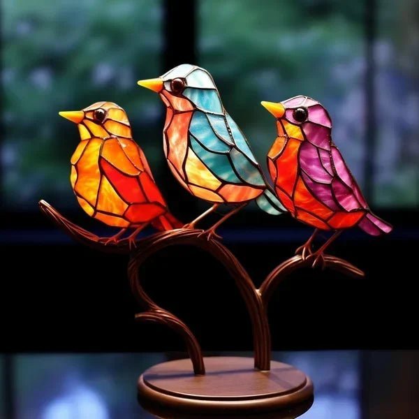 ACRÝAVIA – Handmade colorful acrylic bird statue for home decor 4