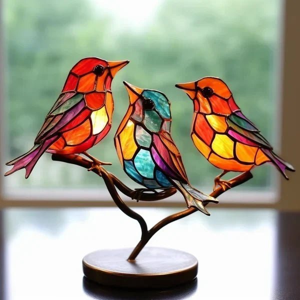 ACRÝAVIA – Handmade colorful acrylic bird statue for home decor 6