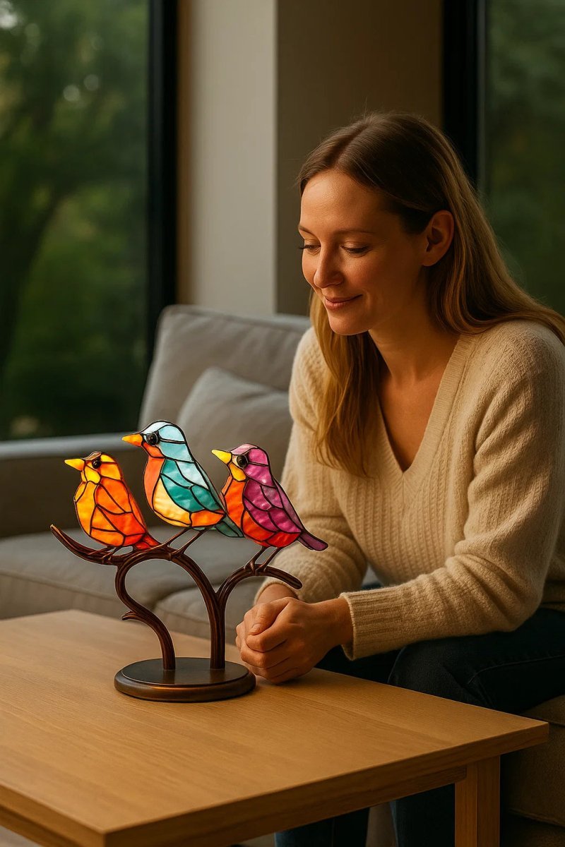 ACRÝAVIA – Handmade colorful acrylic bird statue for home decor 8