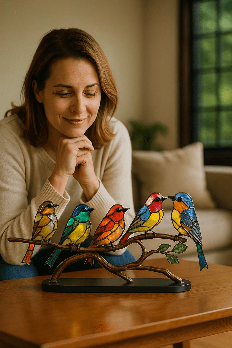 ACRÝAVIA – Handmade colorful acrylic bird statue for home decor 1
