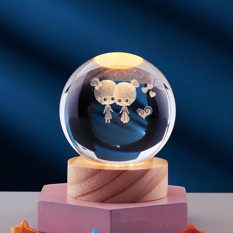 AURASHINE – Lampada di cristallo LED 3D per un'atmosfera notturna da sogno