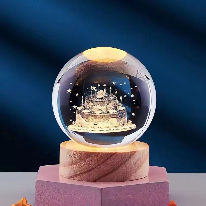 AURASHINE – Lampada di cristallo LED 3D per un'atmosfera notturna da sogno