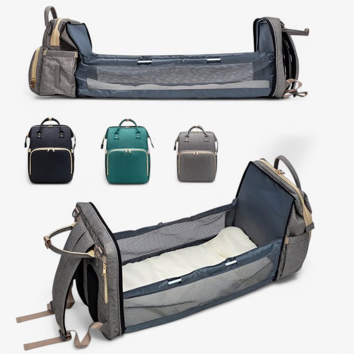 TravelNest - 2-in-1 Diaper Bag with Built-In Baby Bed, Water-Repellent Fabric 6