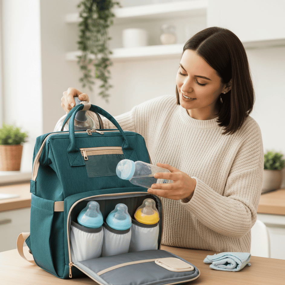 TravelNest - Mala de Fraldas 2 em 1 com Cama de Bebé Integrada, Tecido Repelente à Água