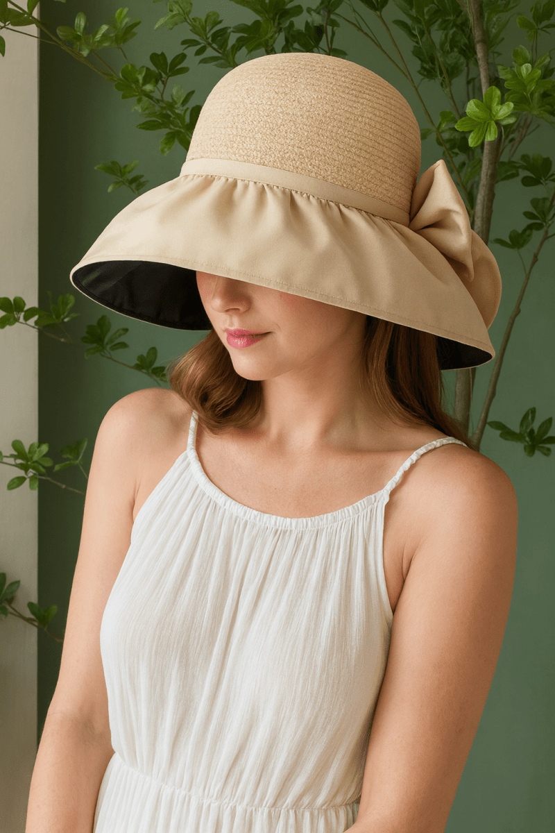 Chapéu de Palha de Verão - Aba Larga com Proteção Anti-UV para Atividades ao Ar Livre