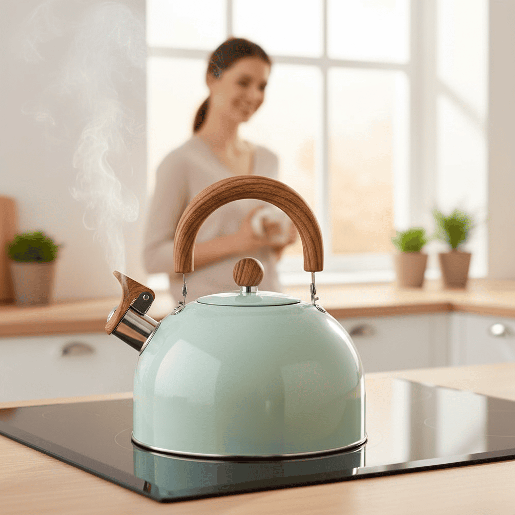 BOILVIA – 3L Whistling Stainless Kettle with Comfort Grip Handle