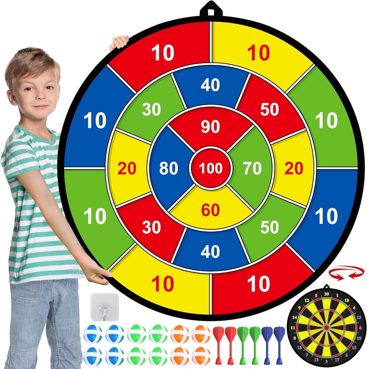 Bullseye Buddies Giant Dartboard - Sicheres Spiel für drinnen und draußen für Kinder