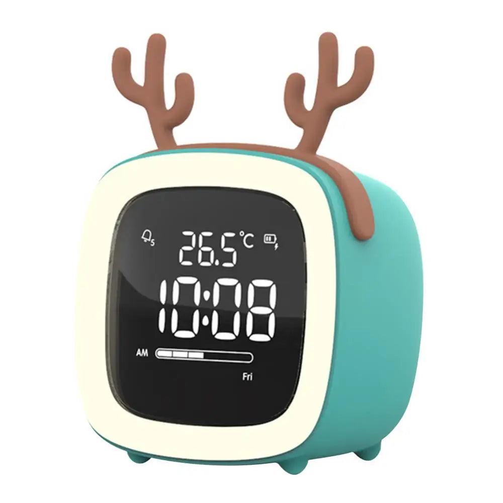 Rabbit Ear LED Night Light Alarm Clock with Digital Display & Timer 15