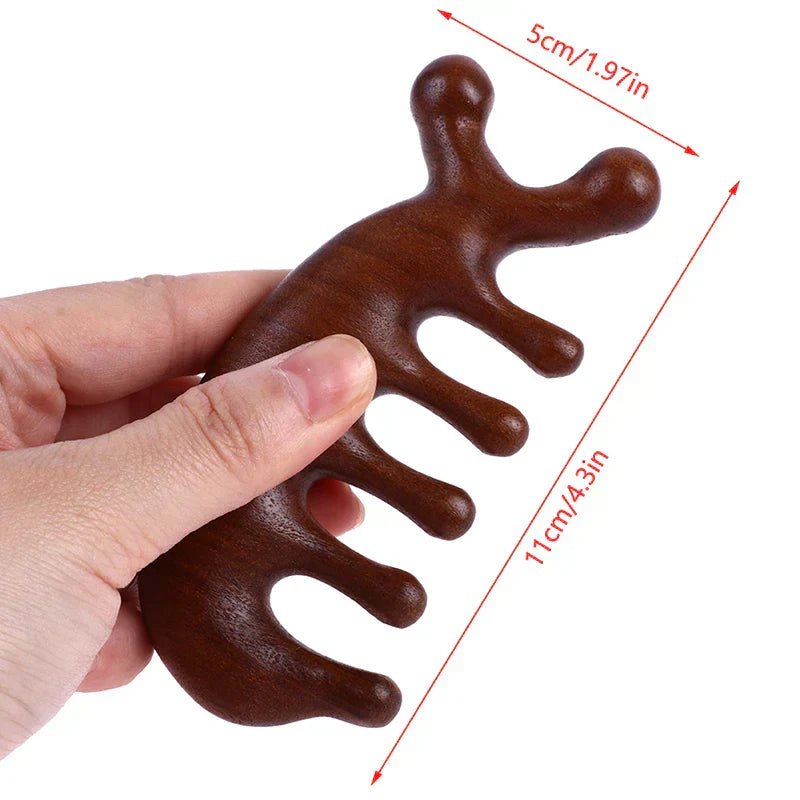 Calmcomb - sandalwood massage comb for healthy scalp and shiny hair-6