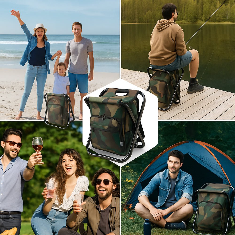 Camochair Pack-3-in-1 camouflage backpack with folding chair & cooling compartment 2