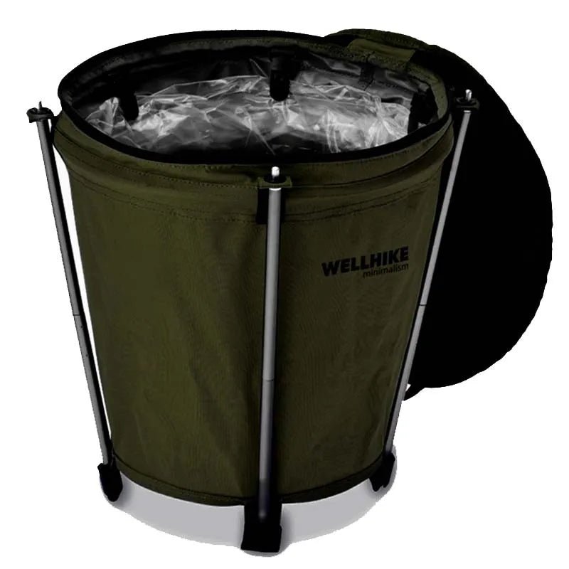 Camptrash bin-foldable camping waste bucket made of oxford fabric with 20l volume & PVC interior feed 6