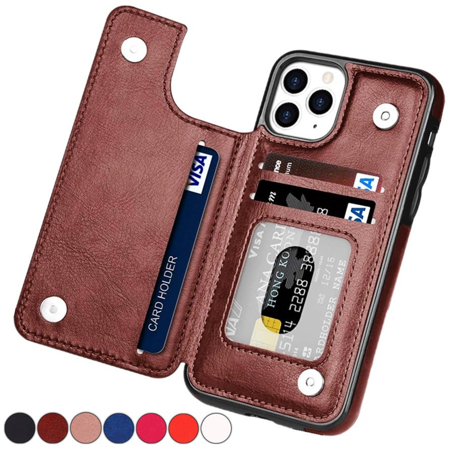 CARDHOLD LEATHER - Elegante custodia per smartphone con scomparti per carte di credito