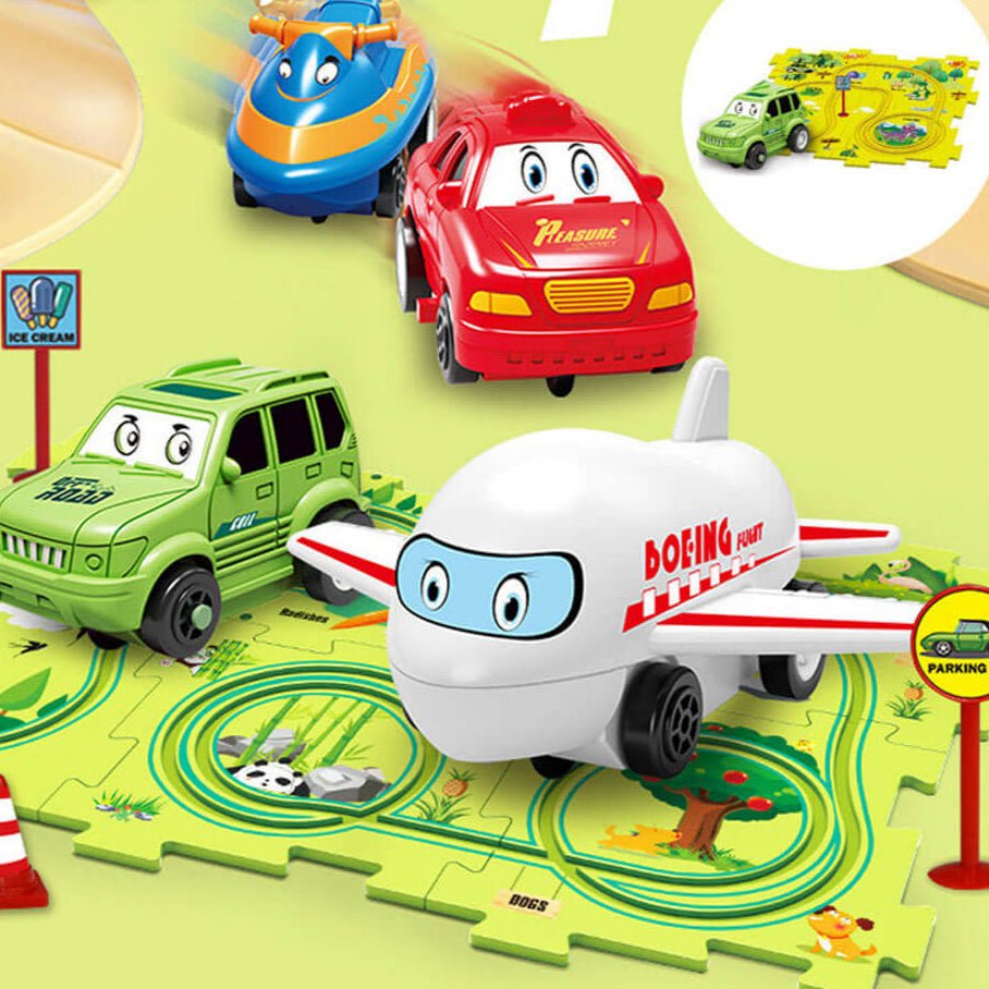 Carpuzzle - Puzzle creativo su pista con auto e accessori