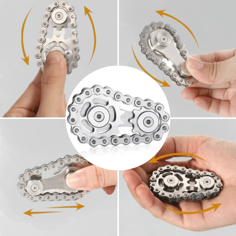 Chain Fidget Spinner - Portable Stress Relief Toy with Soothing Sound, Compact Design, Stainless Steel, Available in Multiple Colors-5