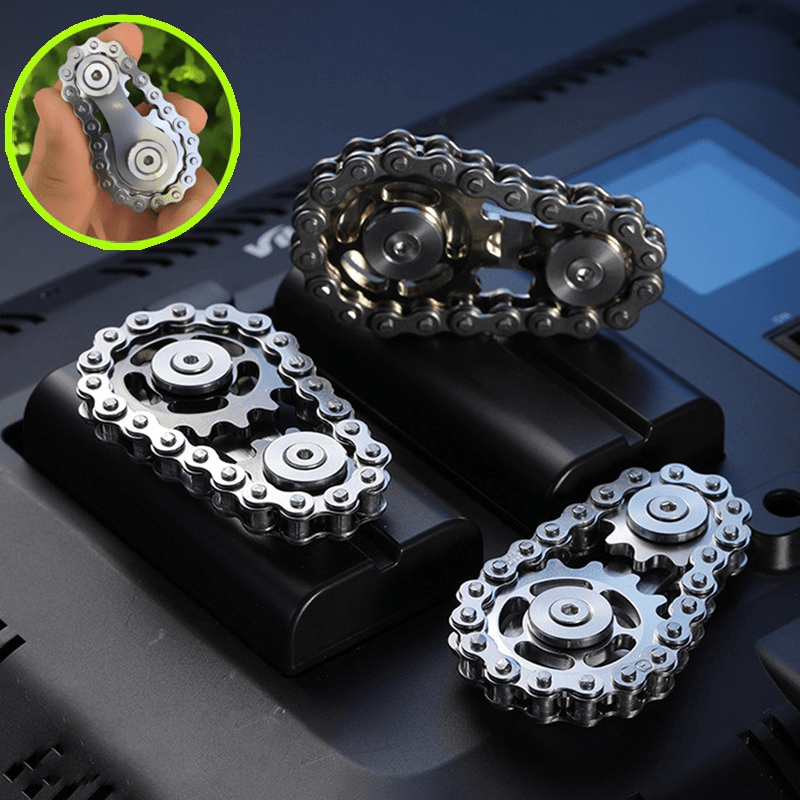 Chain Fidget Spinner - Portable Stress Relief Toy with Soothing Sound, Compact Design, Stainless Steel, Available in Multiple Colors-3