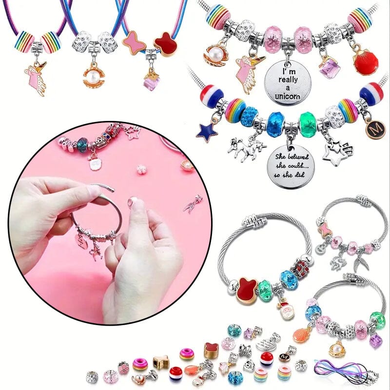 CHARMELLA – Kit per Creare Braccialetti con Charm Scintillanti per Ragazze Creative