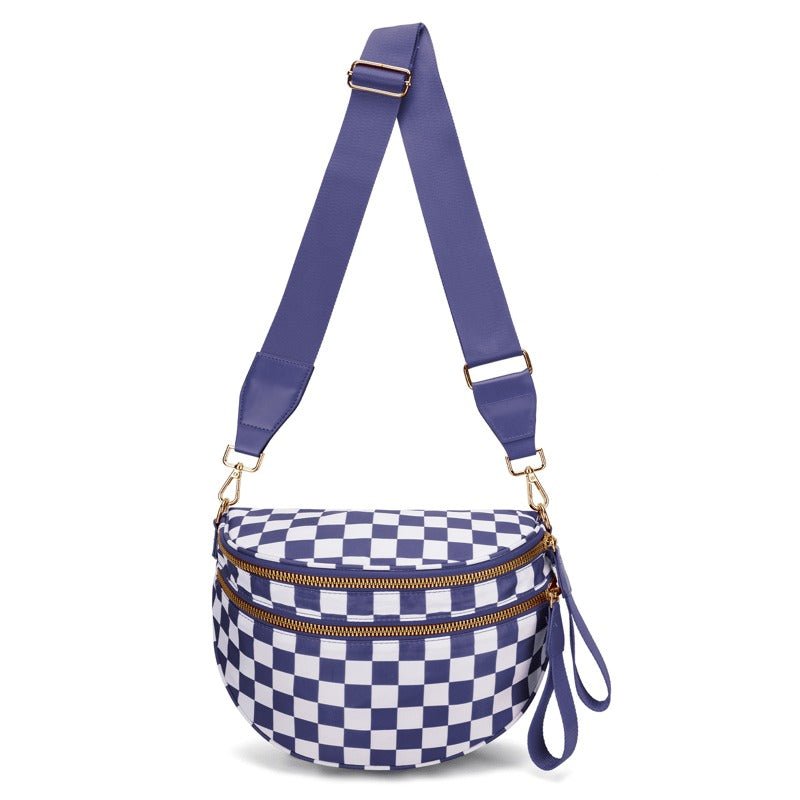 LuxeMosaic Iris Crossbody Tas | Stijlvolle dambord portemonnee met verstelbare band voor dagelijkse benodigdheden