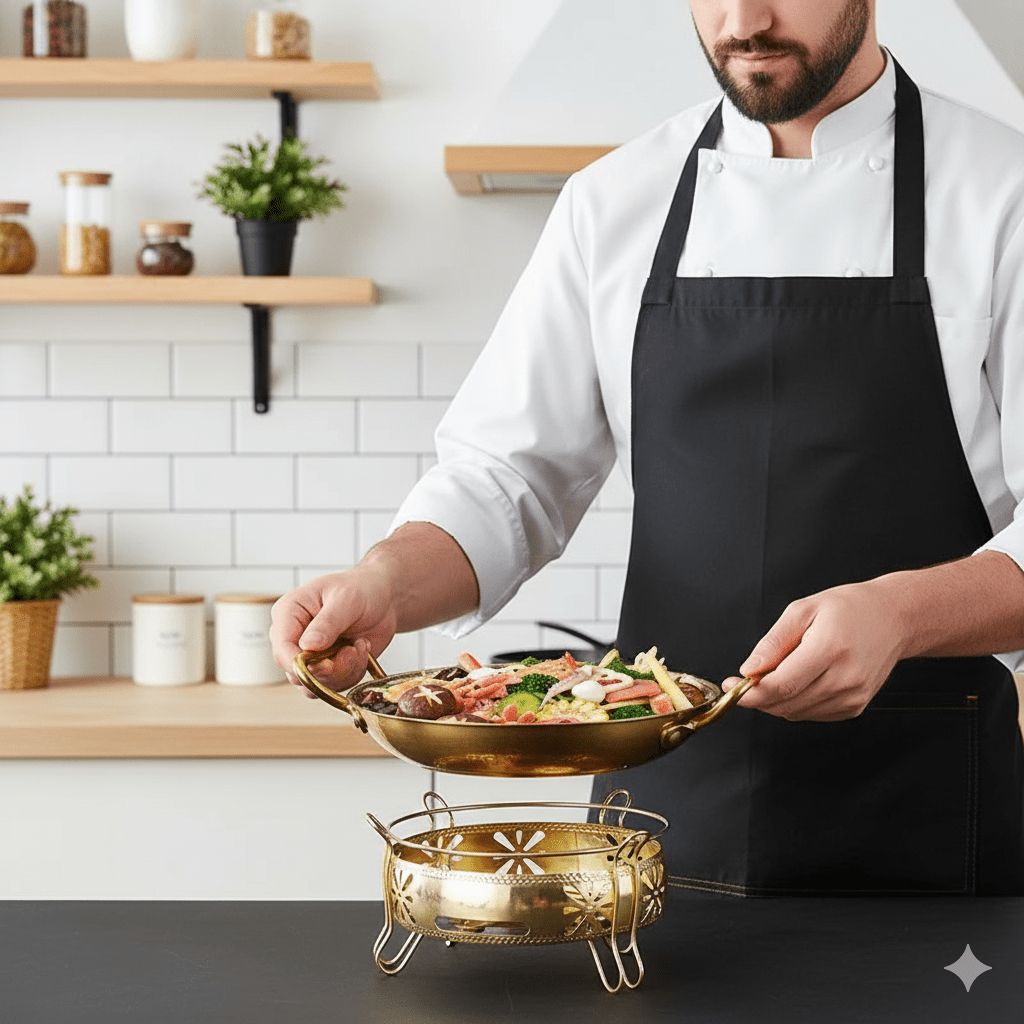 CHEFSTEEL – Pentola in Acciaio Inossidabile Martellato per Salse, Padelle e Cucina Versatile