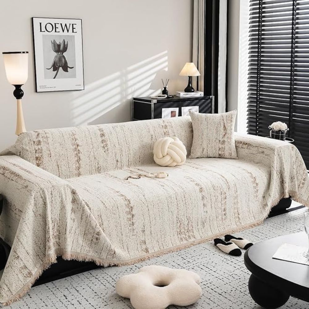 Almond Crest - Chenille Sofa Cover for Protection and Style, Easy Care 4