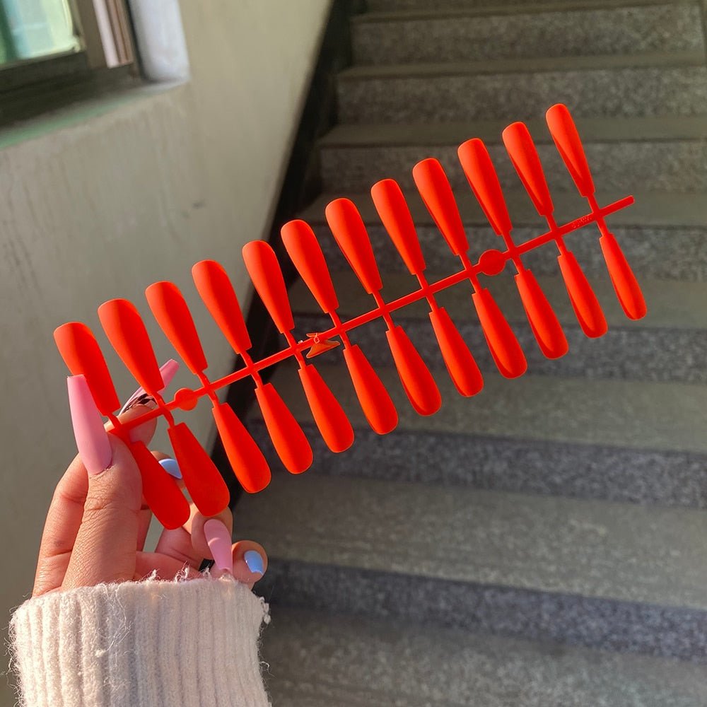 Chicnails - 24 pieces of artificial fingernails to stick on, mat, reusable-6