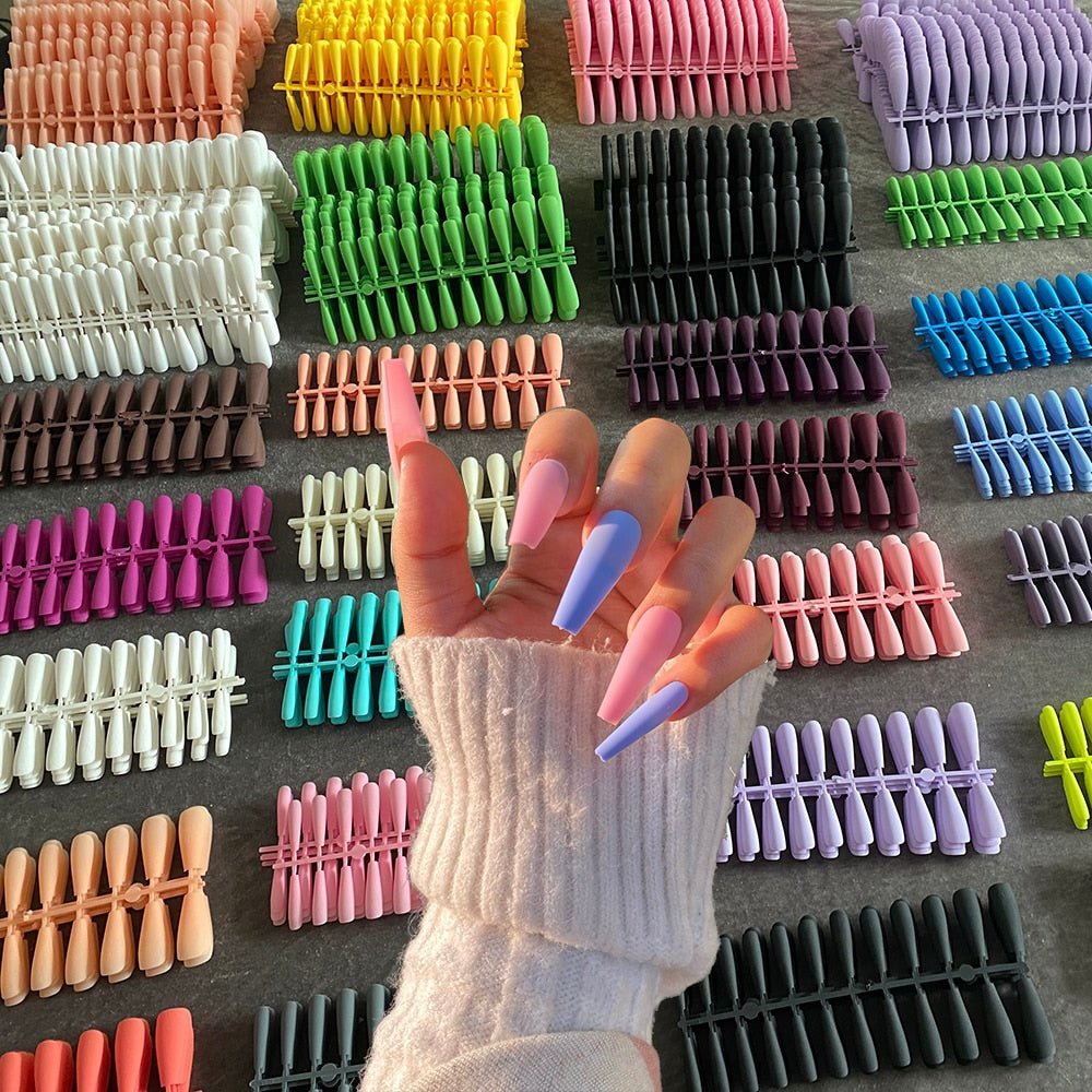 Chicnails - 24 pieces of artificial fingernails to stick on, mat, reusable-3