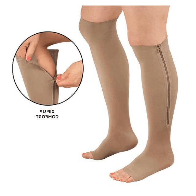 Premium Compression Stocking Socks - 20-30 mmHg Zipper Design for Swollen Legs 2