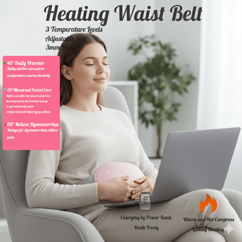COMFORTHEAT – Almohadilla eléctrica recargable para aliviar calambres y dolor abdominal