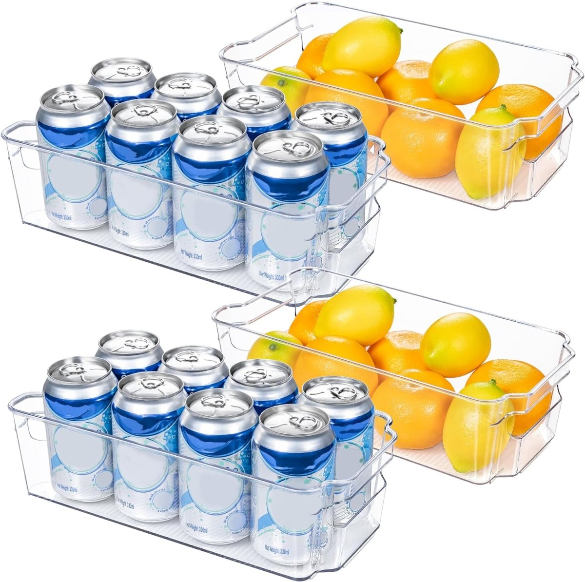 CoolOrganize - 4-Pack BPA-Free Transparent Storage Boxes for Kitchen Organization 0
