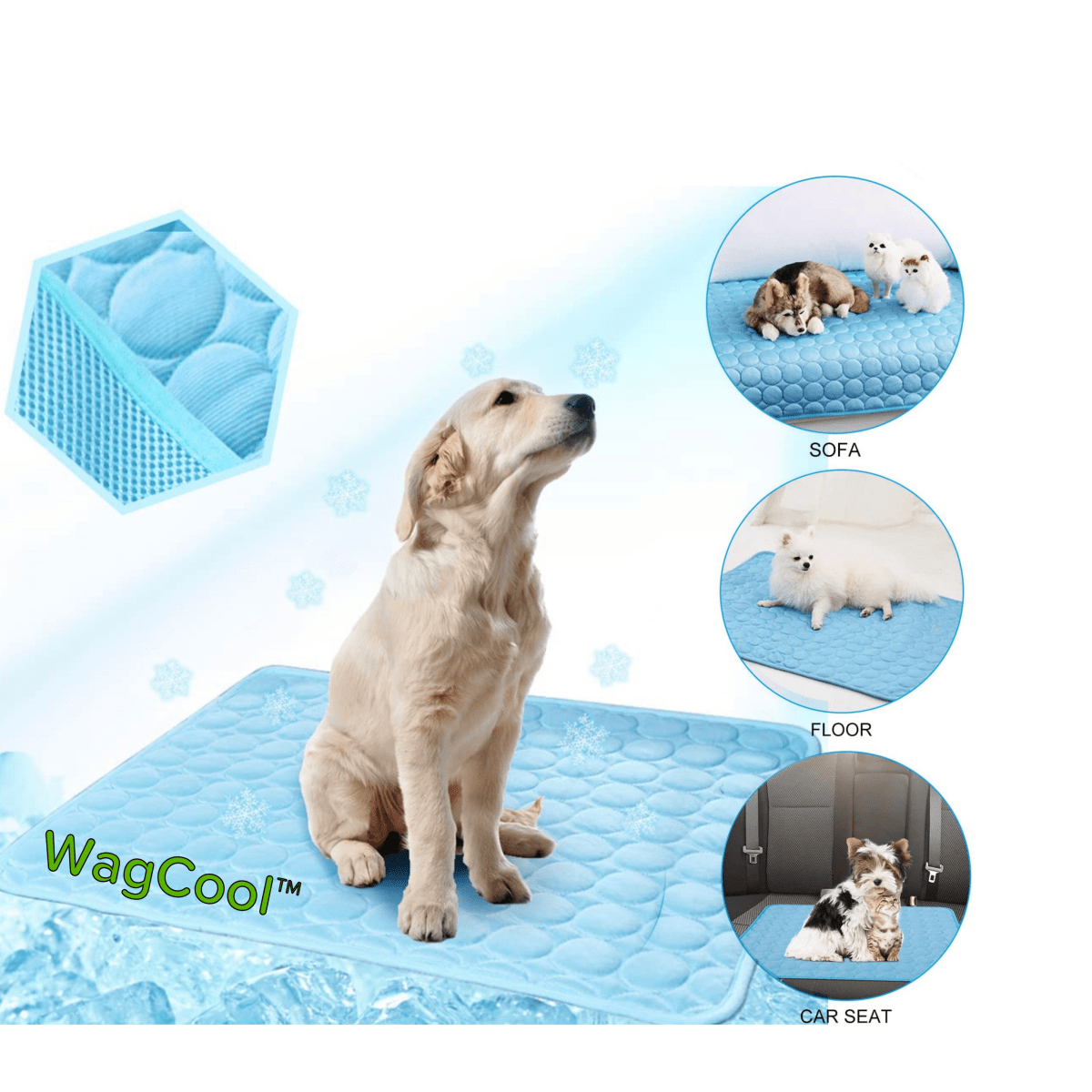 CoolPet - Cooling Dog Mat with Pressure-Activated Ice-Silk Fabric 2