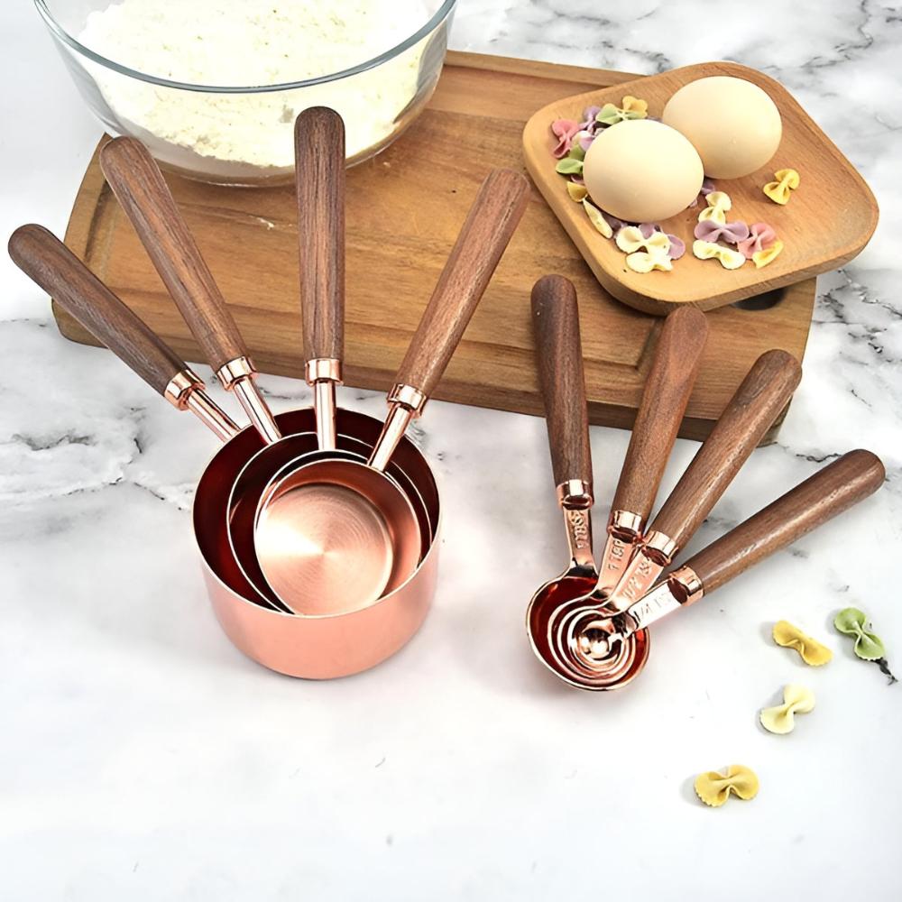 Gleam Copper Measuring Spoons Set - Premium Stainless Steel Kitchen Utensils 5