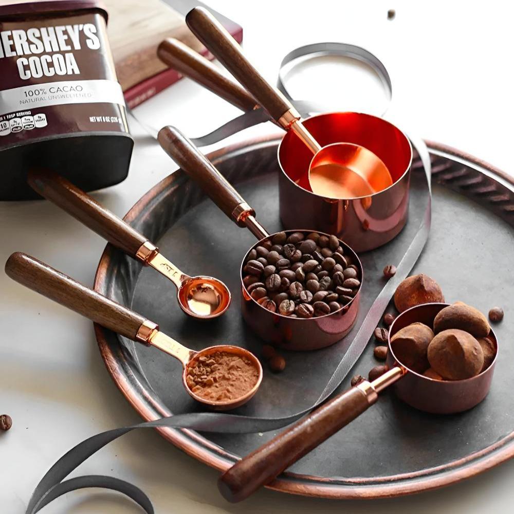 Gleam Copper Measuring Spoons Set - Premium Stainless Steel Kitchen Utensils 1